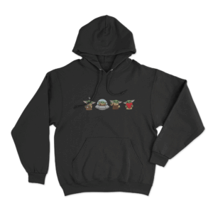 Cute Grogu Characters Unisex Hoodie Black