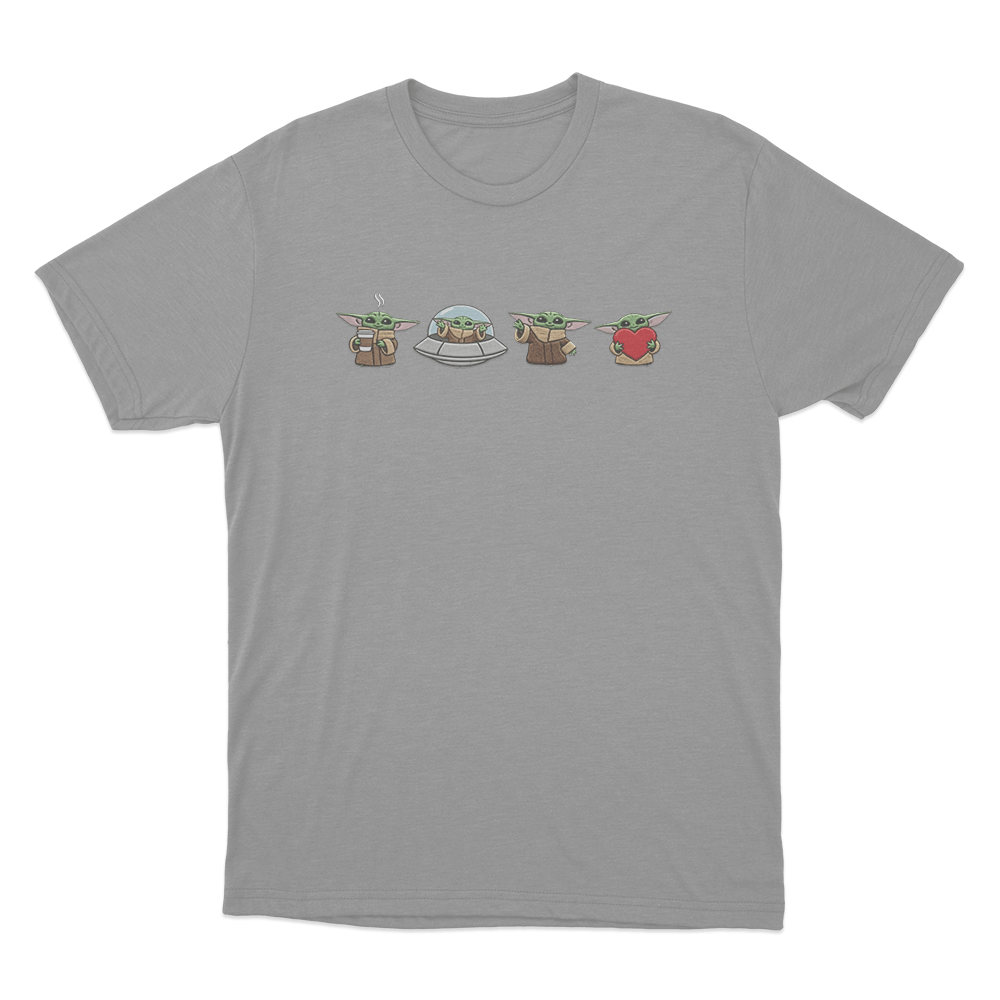 Cute Grogu Characters Unisex T Shirt Grey Cute Grogu Characters Unisex T Shirt Grey