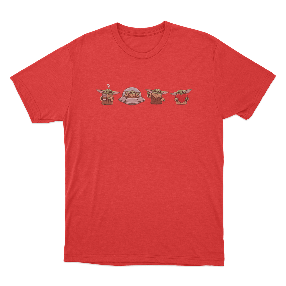 Cute Grogu Characters Unisex T Shirt Red Cute Grogu Characters Unisex T Shirt Red