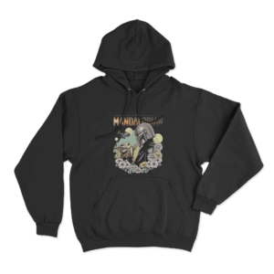 Floral Mandalorian And Grogu Unisex Hoodie Black