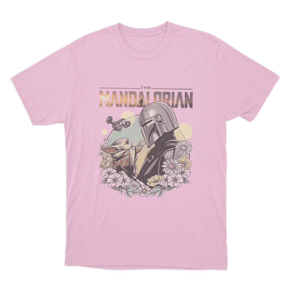 Floral Mandalorian And Grogu Unisex T Shirt Pink Floral Mandalorian And Grogu Unisex T Shirt Pink