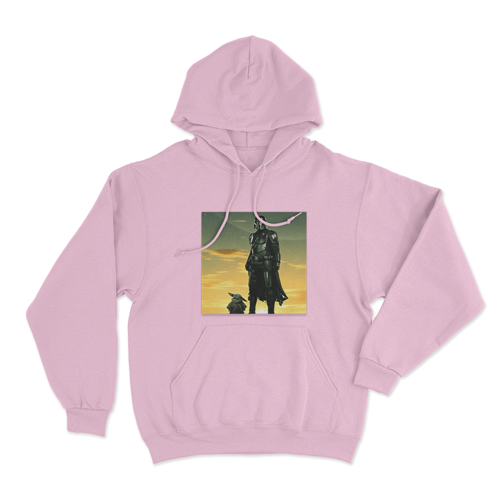 Mandalorian And Grogu Sunset Unisex Hoodie Pink Mandalorian And Grogu Sunset Unisex Hoodie Pink