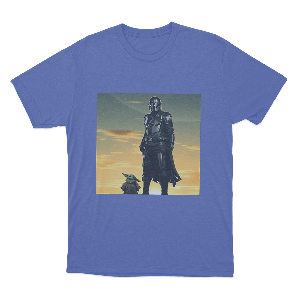 Mandalorian And Grogu Sunset Unisex T Shirt Blue Mandalorian And Grogu Sunset Unisex T Shirt Blue