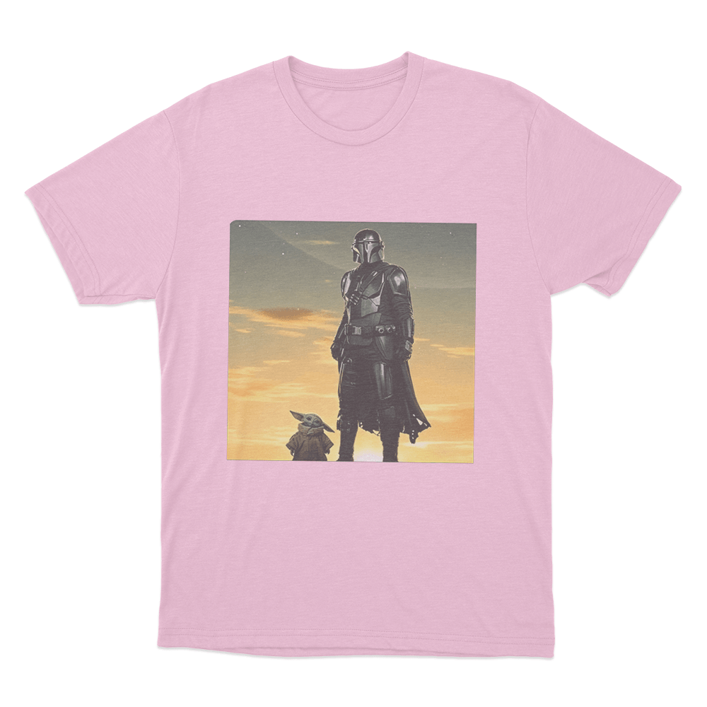 Mandalorian And Grogu Sunset Unisex T Shirt Pink Mandalorian And Grogu Sunset Unisex T Shirt Pink