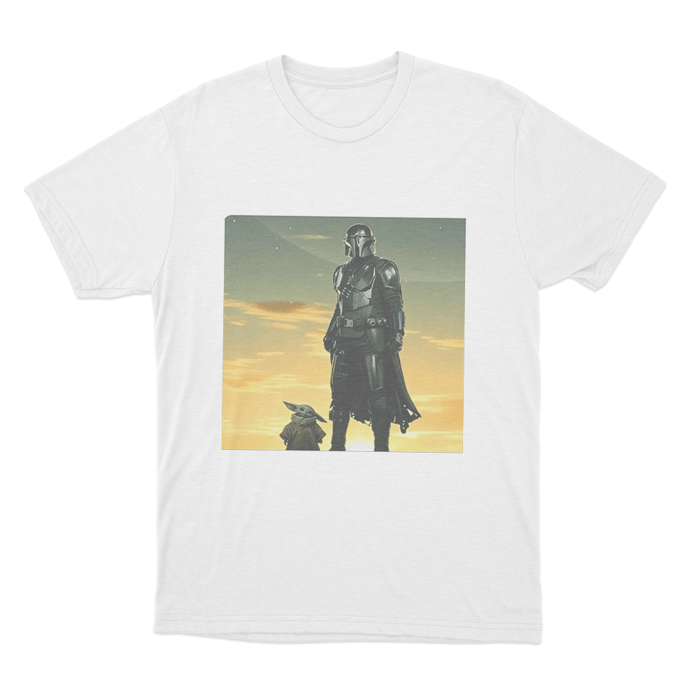 Mandalorian And Grogu Sunset Unisex T Shirt White Mandalorian And Grogu Sunset Unisex T Shirt White