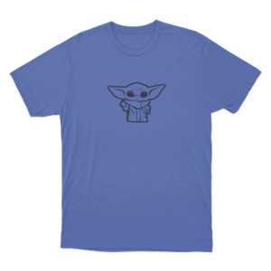 Simple Grogu Sketch Unisex T Shirt Blue
