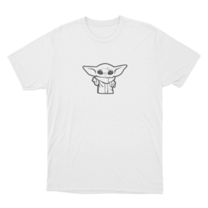 Simple Grogu Sketch Unisex T Shirt White