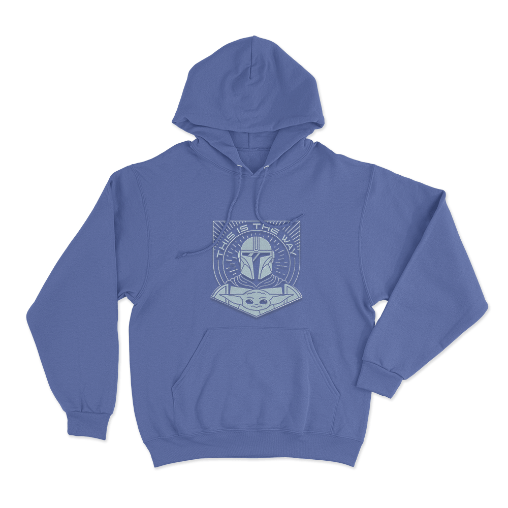This Is The Way Mandalorian And Grogu Emblem Unisex Hoodie Blue This Is The Way Mandalorian And Grogu Emblem Unisex Hoodie Blue