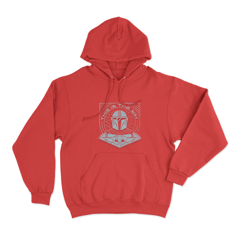 This Is The Way Mandalorian And Grogu Emblem Unisex Hoodie Red This Is The Way Mandalorian And Grogu Emblem Unisex Hoodie Red