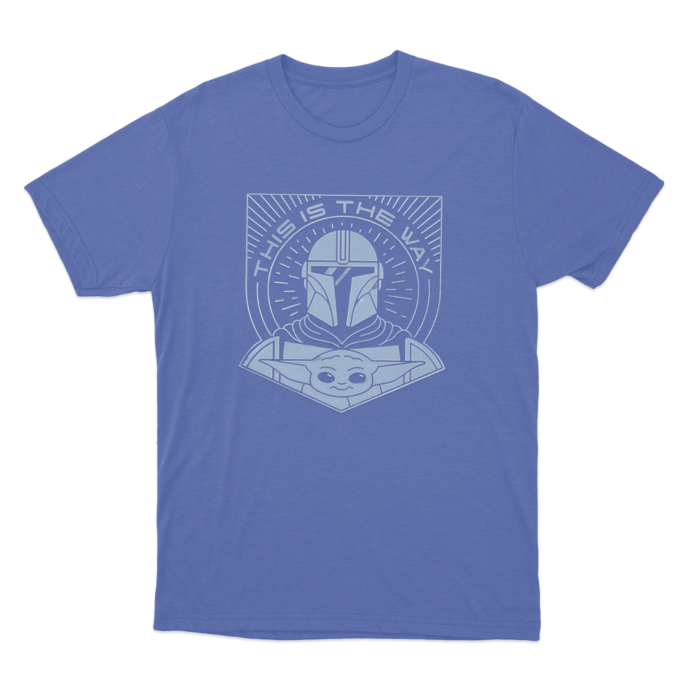 This Is The Way Mandalorian And Grogu Emblem Unisex T Shirt Blue This Is The Way Mandalorian And Grogu Emblem Unisex T Shirt Blue