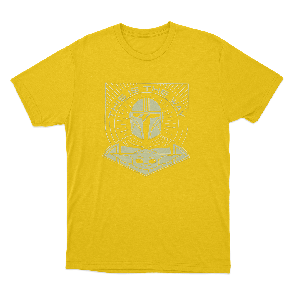 This Is The Way Mandalorian And Grogu Emblem Unisex T Shirt Yellow This Is The Way Mandalorian And Grogu Emblem Unisex T Shirt Yellow