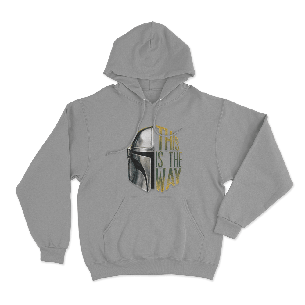 This Is The Way Mandalorian Helmet Unisex Hoodie Grey This Is The Way Mandalorian Helmet Unisex Hoodie Grey