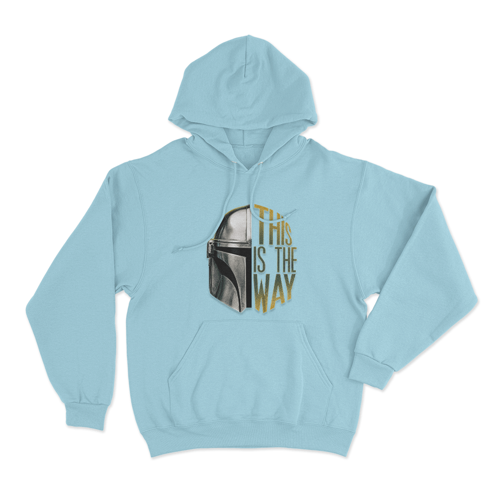 This Is The Way Mandalorian Helmet Unisex Hoodie Sky Blue This Is The Way Mandalorian Helmet Unisex Hoodie Sky Blue