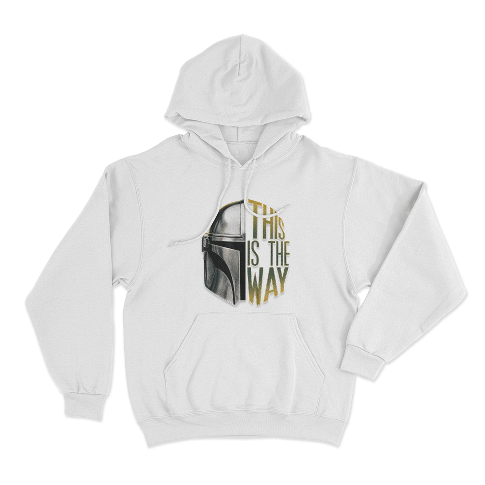 This Is The Way Mandalorian Helmet Unisex Hoodie White This Is The Way Mandalorian Helmet Unisex Hoodie White