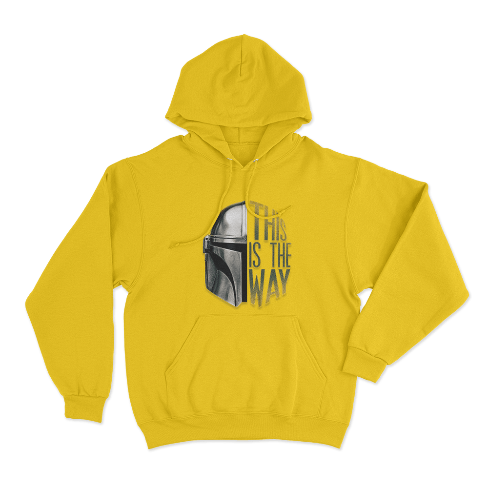 This Is The Way Mandalorian Helmet Unisex Hoodie Yellow This Is The Way Mandalorian Helmet Unisex Hoodie Yellow